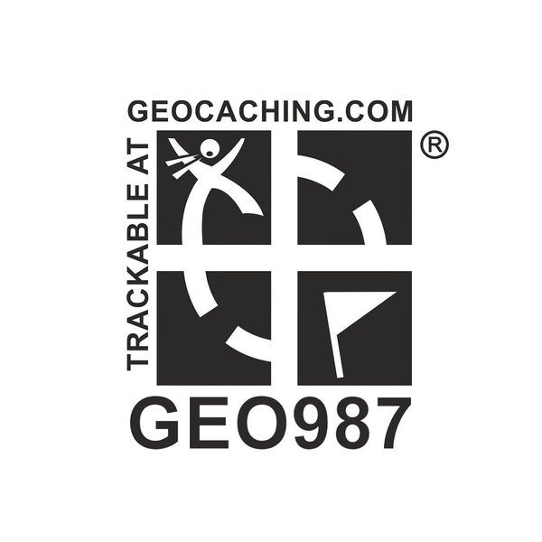 Auton ikkunatarra, Geocaching-logo, 10 x 12 cm