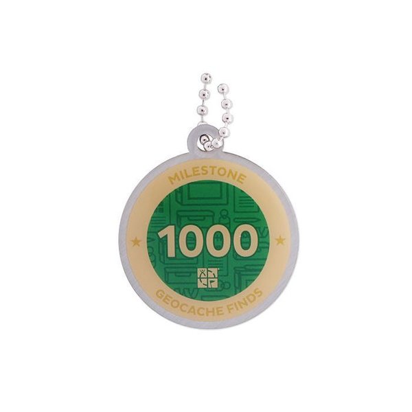 Geocoin and Tag Set, 1000 Finds