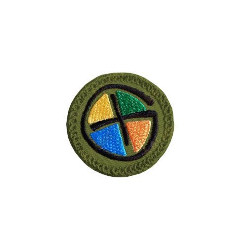 Geocaching-logo kangasmerkki, monivärinen, 4 cm